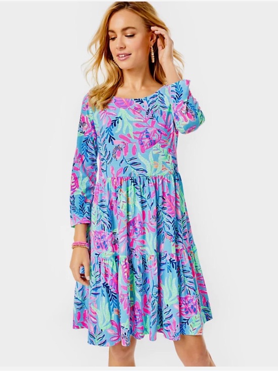Lilly Pulitzer Dresses & Skirts - Lilly Pulitzer Geanna Swing Dress - Porto Blue You’ve Been Spotted XS NWT